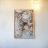 Fall Bouquet on White Panel II by Danhui Nai. shown as a paper print in a natural frame. Available as a archival giclee rolled canvas, fine art paper, or poster print. SKU 99168h.