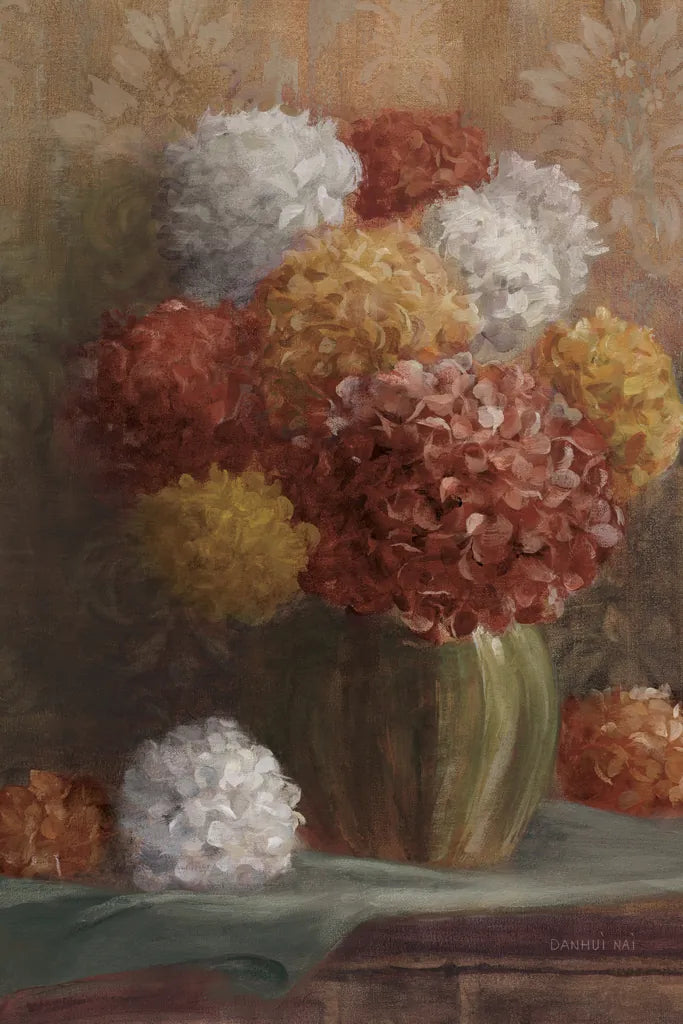 Fall Hydrangea Crop by Danhui Nai. SKU 94601h. Archival Giclee Fine art print for wall decor.