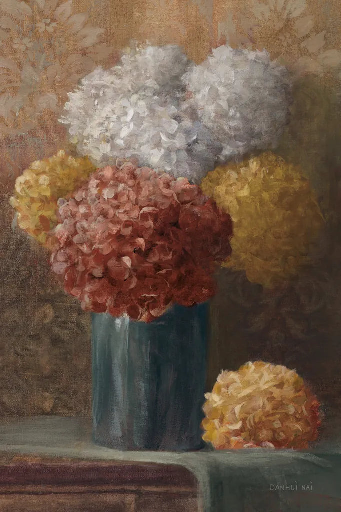 Fall Hydrangea II by Danhui Nai. SKU 98690h. Archival Giclee Fine art print for wall decor.