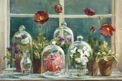 Fall Poppies Windowsill Crop by Danhui Nai. SKU 44136i. Archival Giclee Fine art print for wall decor.