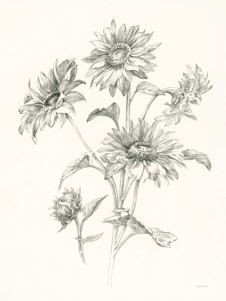 Farm Nostalgia Flowers I Dark Gray by Danhui Nai