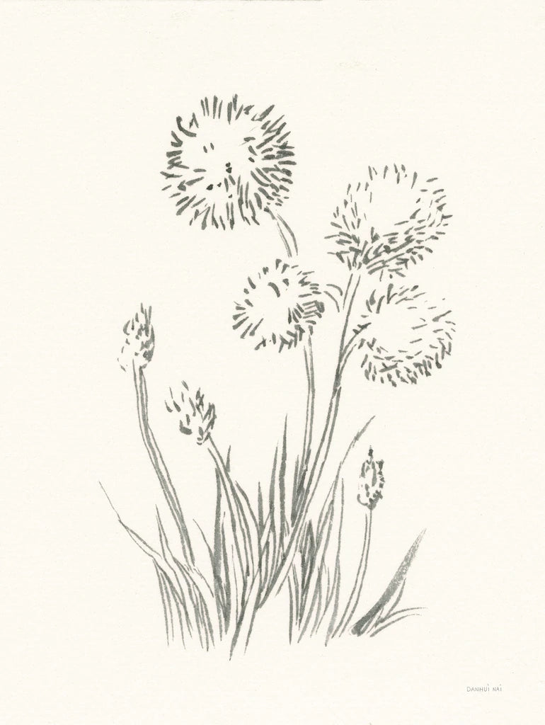 Farm Nostalgia Flowers II Dark Gray by Danhui Nai