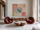 Farm Nostalgia I by Danhui Nai. Shown as extra-large giant wall art in a modern living room. Available as an archival giclee rolled canvas, fine art paper, or poster print. SKU 22781a.