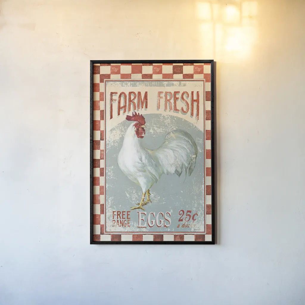 Farm Nostalgia VII v2 by Danhui Nai. shown as a paper print in a black flame. Available as a archival giclee rolled canvas, fine art paper, or poster print. SKU 34095h.