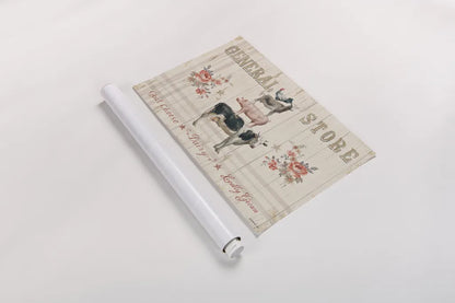 Farm Patchwork I by Danhui Nai. shown as a rolled paper print. Available as archival giclee rolled canvas, fine art paper, or poster print. SKU 42197i.