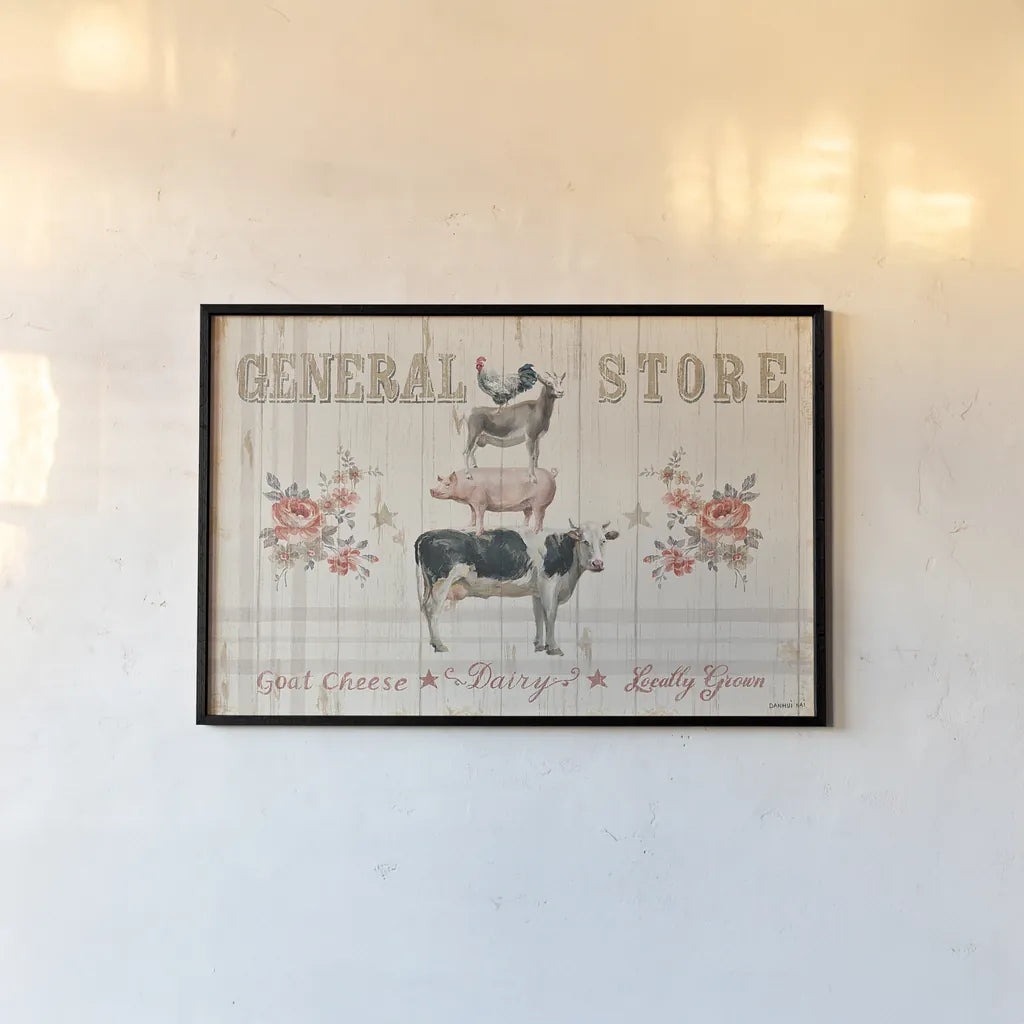 Farm Patchwork I by Danhui Nai. shown as a paper print in a black flame. Available as a archival giclee rolled canvas, fine art paper, or poster print. SKU 42197i.