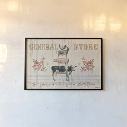 Farm Patchwork I by Danhui Nai. shown as a paper print in a black flame. Available as a archival giclee rolled canvas, fine art paper, or poster print. SKU 42197i.