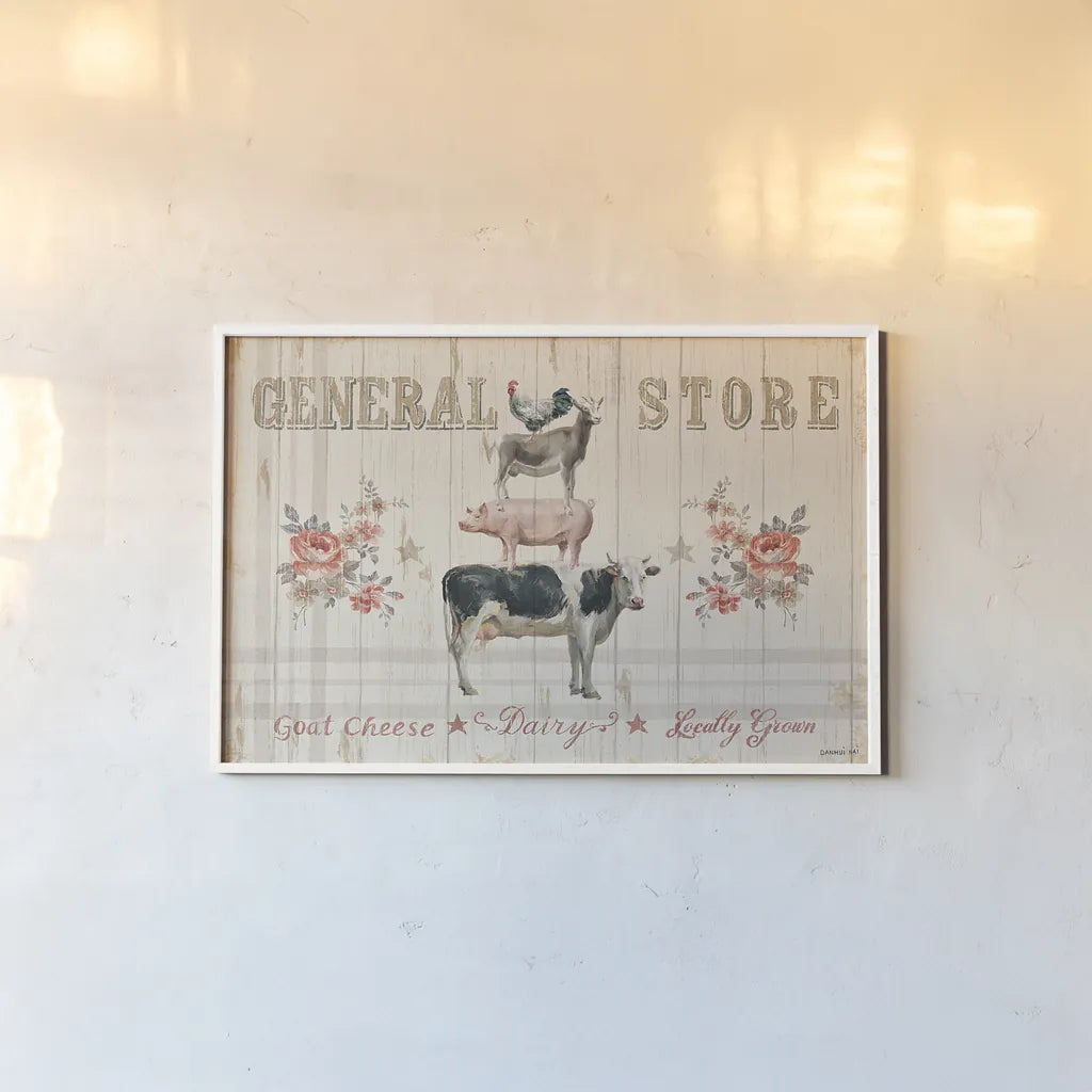 Farm Patchwork I by Danhui Nai. shown as a paper print in a white frame. Available as a archival giclee rolled canvas, fine art paper, or poster print. SKU 42197i.