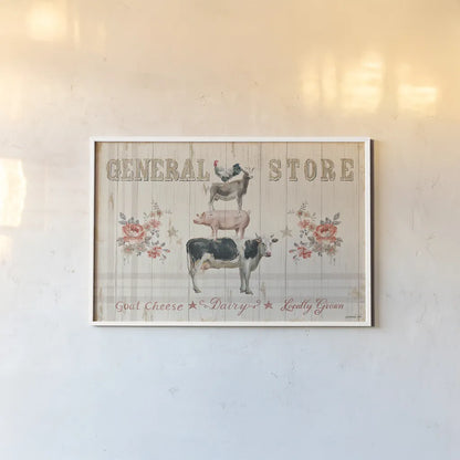 Farm Patchwork I by Danhui Nai. shown as a paper print in a white frame. Available as a archival giclee rolled canvas, fine art paper, or poster print. SKU 42197i.