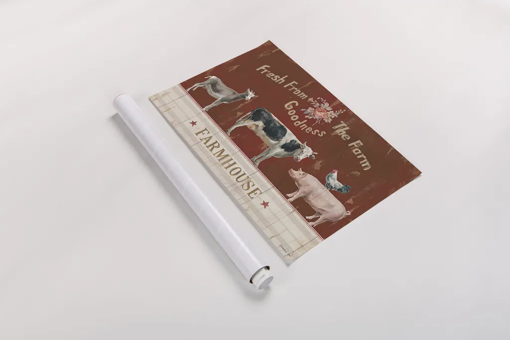 Farm Patchwork II by Danhui Nai. shown as a rolled paper print. Available as archival giclee rolled canvas, fine art paper, or poster print. SKU 42198i.