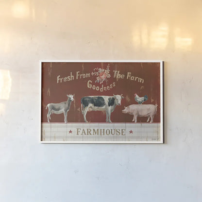Farm Patchwork II by Danhui Nai. shown as a paper print in a white frame. Available as a archival giclee rolled canvas, fine art paper, or poster print. SKU 42198i.