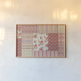 Farm Patchwork III by Danhui Nai. shown as a paper print in a natural frame. Available as a archival giclee rolled canvas, fine art paper, or poster print. SKU 42199i.