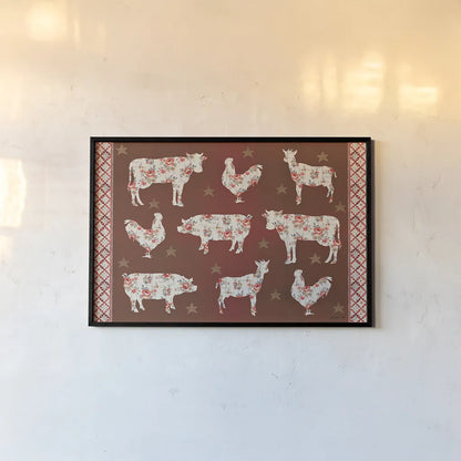 Farm Patchwork IV by Danhui Nai. shown as a paper print in a black flame. Available as a archival giclee rolled canvas, fine art paper, or poster print. SKU 42200i.