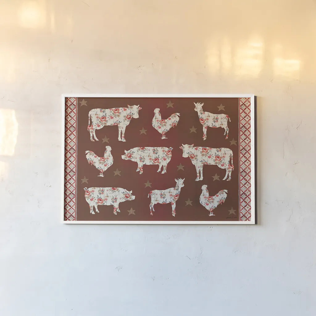 Farm Patchwork IV by Danhui Nai. shown as a paper print in a white frame. Available as a archival giclee rolled canvas, fine art paper, or poster print. SKU 42200i.