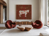 Farm Patchwork IX by Danhui Nai. Shown as extra-large giant wall art in a modern living room. Available as an archival giclee rolled canvas, fine art paper, or poster print. SKU 42205a.