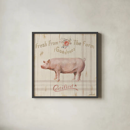 Farm Patchwork VI by Danhui Nai. Shown in a sleek black glass frame for a contemporary gallery look. Available as an archival giclee rolled canvas, fine art paper, or poster print. SKU 42202a.