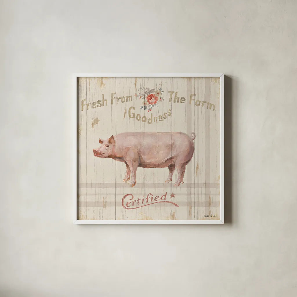 Farm Patchwork VI by Danhui Nai. Shown in a crisp white glass frame for a clean and minimalist style. Available as an archival giclee rolled canvas, fine art paper, or poster print. SKU 42202a.