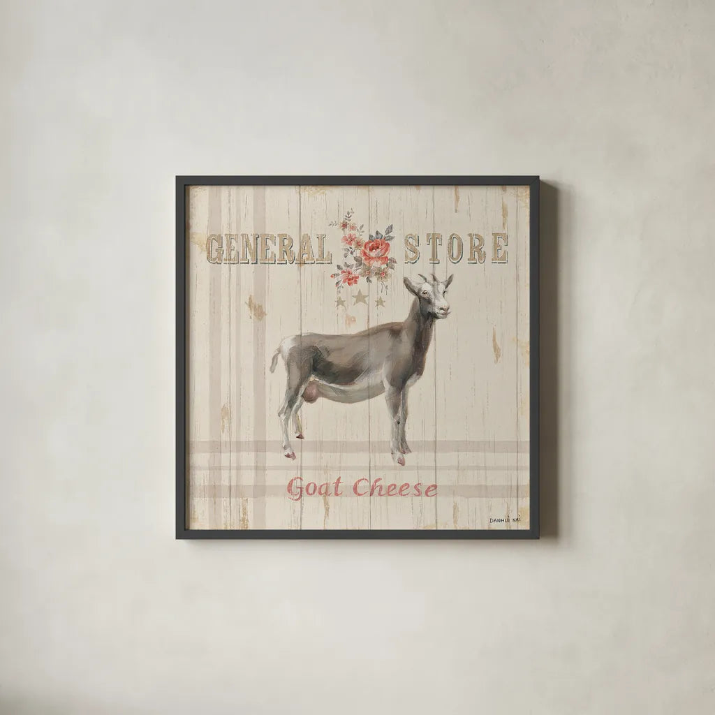 Farm Patchwork VII by Danhui Nai. Shown in a sleek black glass frame for a contemporary gallery look. Available as an archival giclee rolled canvas, fine art paper, or poster print. SKU 42203a.