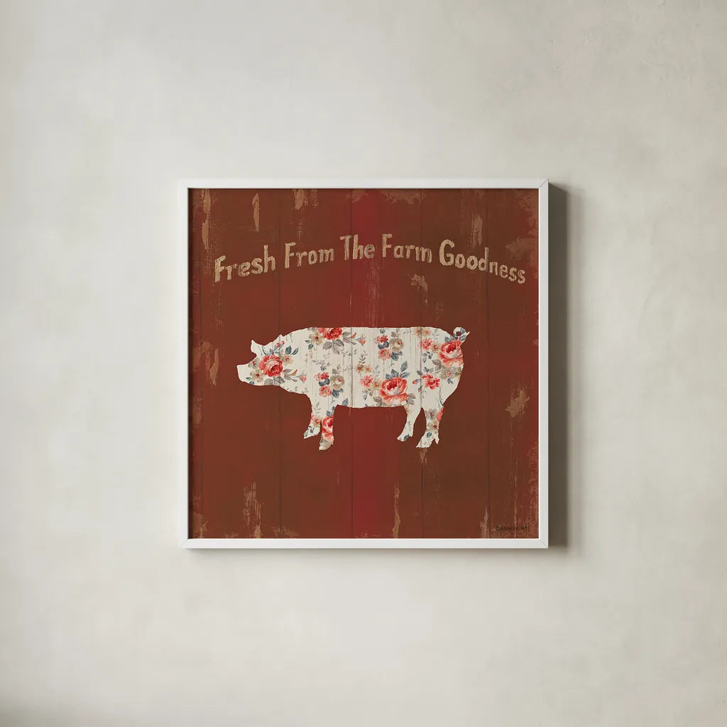 Farm Patchwork X by Danhui Nai. Shown in a crisp white glass frame for a clean and minimalist style. Available as an archival giclee rolled canvas, fine art paper, or poster print. SKU 42206a.