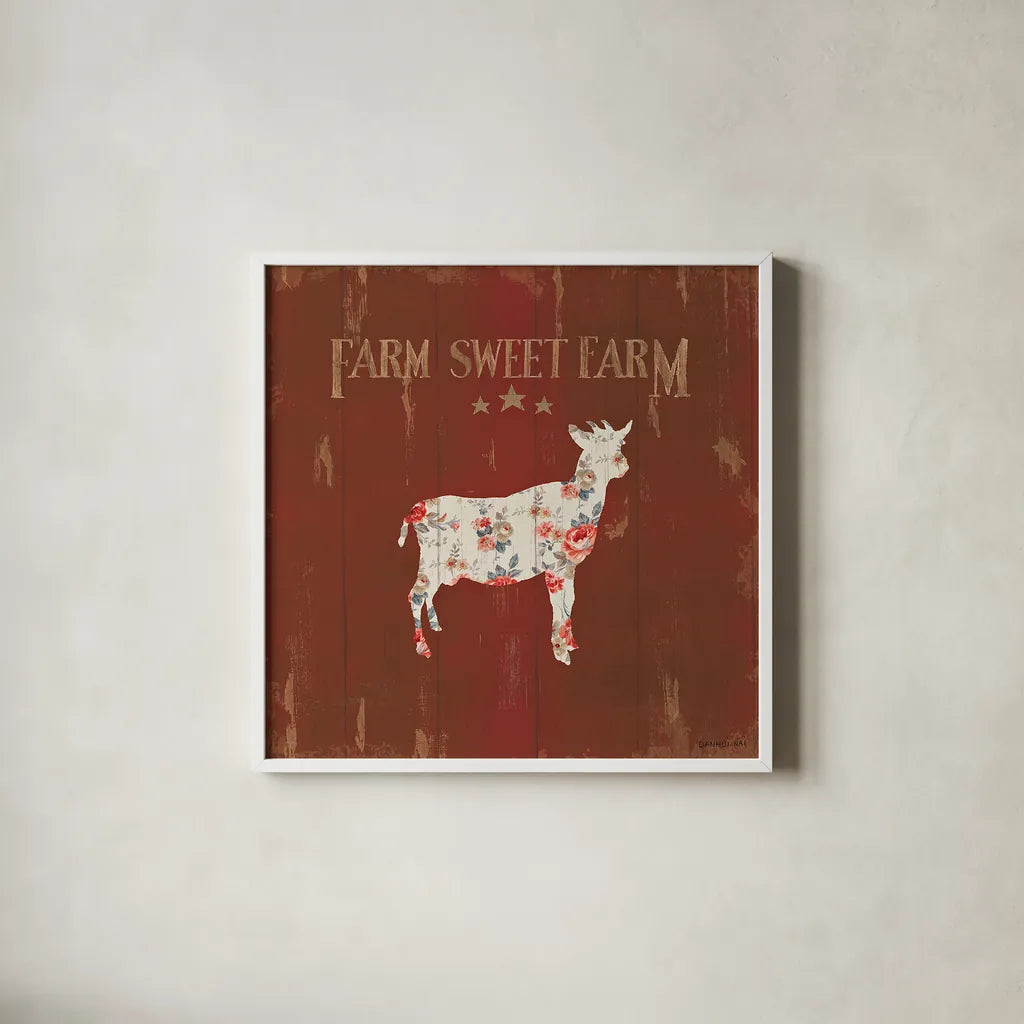 Farm Patchwork XI by Danhui Nai. Shown in a crisp white glass frame for a clean and minimalist style. Available as an archival giclee rolled canvas, fine art paper, or poster print. SKU 42207a.