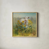 Farm and Field I by Danhui Nai. Shown in a natural wood glass frame for a timeless modern aesthetic. Available as an archival giclee rolled canvas, fine art paper, or poster print. SKU 32081a.