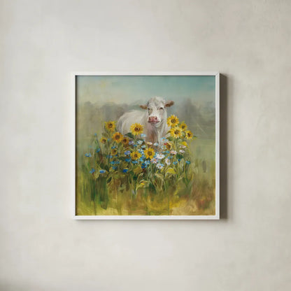 Farm and Field I by Danhui Nai. Shown in a crisp white glass frame for a clean and minimalist style. Available as an archival giclee rolled canvas, fine art paper, or poster print. SKU 32081a.