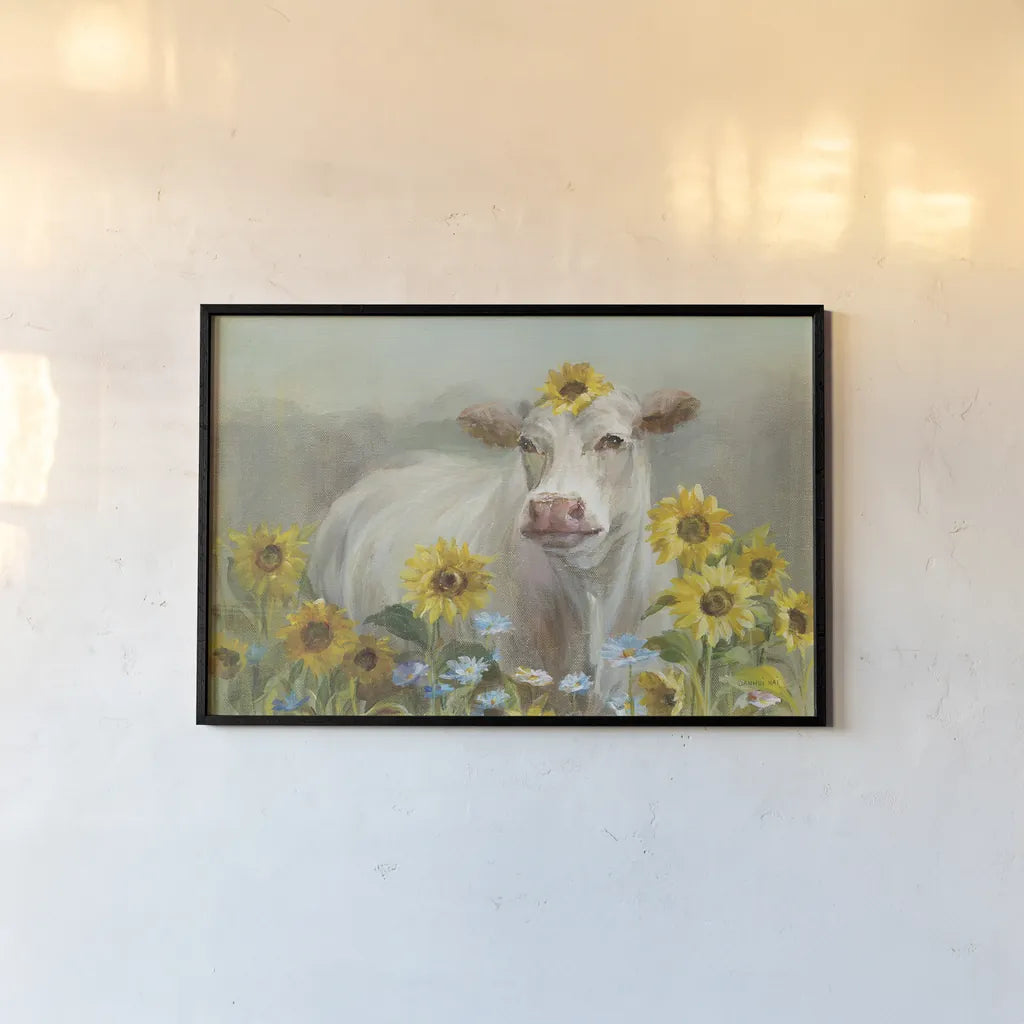 Farm and Field I Blue Sky Crop by Danhui Nai. shown as a paper print in a black flame. Available as a archival giclee rolled canvas, fine art paper, or poster print. SKU 80750i.