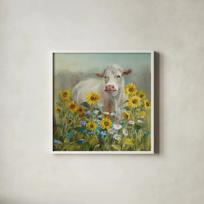 Farm and Field I v2 Crop by Danhui Nai. Shown in a crisp white glass frame for a clean and minimalist style. Available as an archival giclee rolled canvas, fine art paper, or poster print. SKU 32590a.