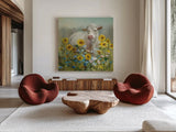 Farm and Field I v2 Crop by Danhui Nai. Shown as extra-large giant wall art in a modern living room. Available as an archival giclee rolled canvas, fine art paper, or poster print. SKU 32590a.