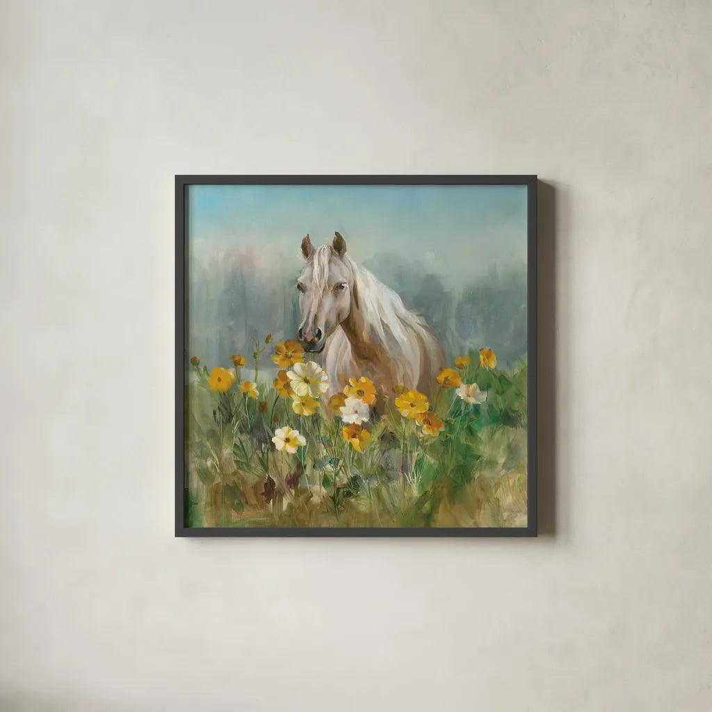 Farm and Field II by Danhui Nai. Shown in a sleek black glass frame for a contemporary gallery look. Available as an archival giclee rolled canvas, fine art paper, or poster print. SKU 32082a.