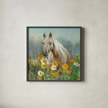 Farm and Field II Crop by Danhui Nai. Shown in a sleek black glass frame for a contemporary gallery look. Available as an archival giclee rolled canvas, fine art paper, or poster print. SKU 32591a.