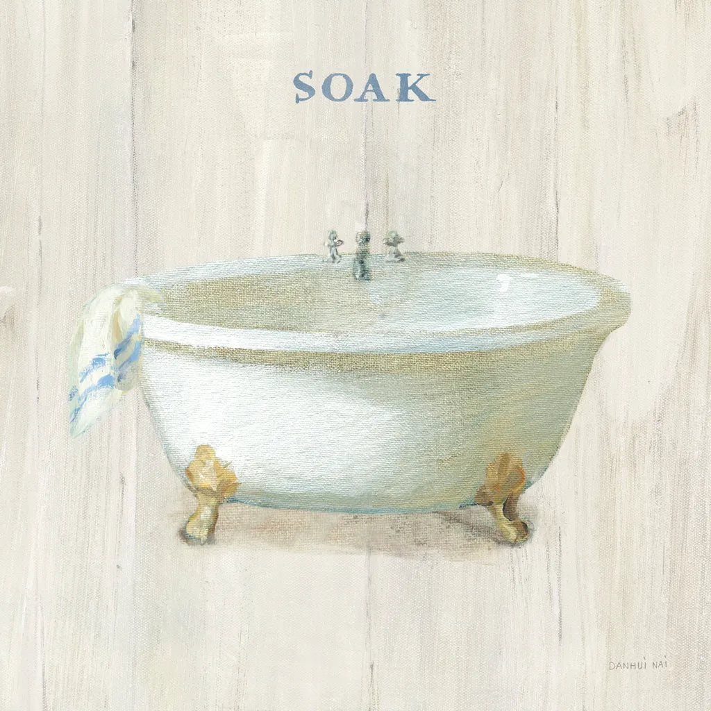 Farmhouse Bathtub Soak by Danhui Nai. SKU 66677a. Archival Giclee Fine art print for wall decor.