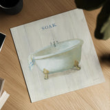 Farmhouse Bathtub Soak by Danhui Nai. Shown as a detailed flat fine art print, highlighting archival giclee quality. Available as an archival giclee rolled canvas, fine art paper, or poster print. SKU 66677a.
