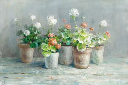 Farmhouse Geraniums by Danhui Nai. SKU 61292i. Archival Giclee Fine art print for wall decor.