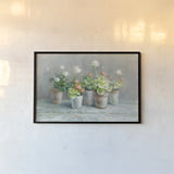 Farmhouse Geraniums by Danhui Nai. shown as a paper print in a black flame. Available as a archival giclee rolled canvas, fine art paper, or poster print. SKU 61292i.