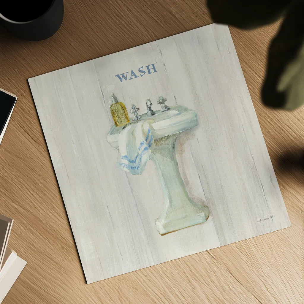 Farmhouse Sink Wash by Danhui Nai. Shown as a detailed flat fine art print, highlighting archival giclee quality. Available as an archival giclee rolled canvas, fine art paper, or poster print. SKU 66678a.