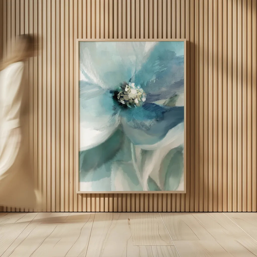 Feeling Blue I by Danhui Nai. shown as over sized large wall art. Available as an archival giclee rolled canvas, fine art paper, or poster print. SKU 94183h.