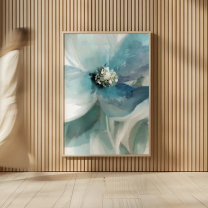 Feeling Blue I by Danhui Nai. shown as over sized large wall art. Available as an archival giclee rolled canvas, fine art paper, or poster print. SKU 94183h.