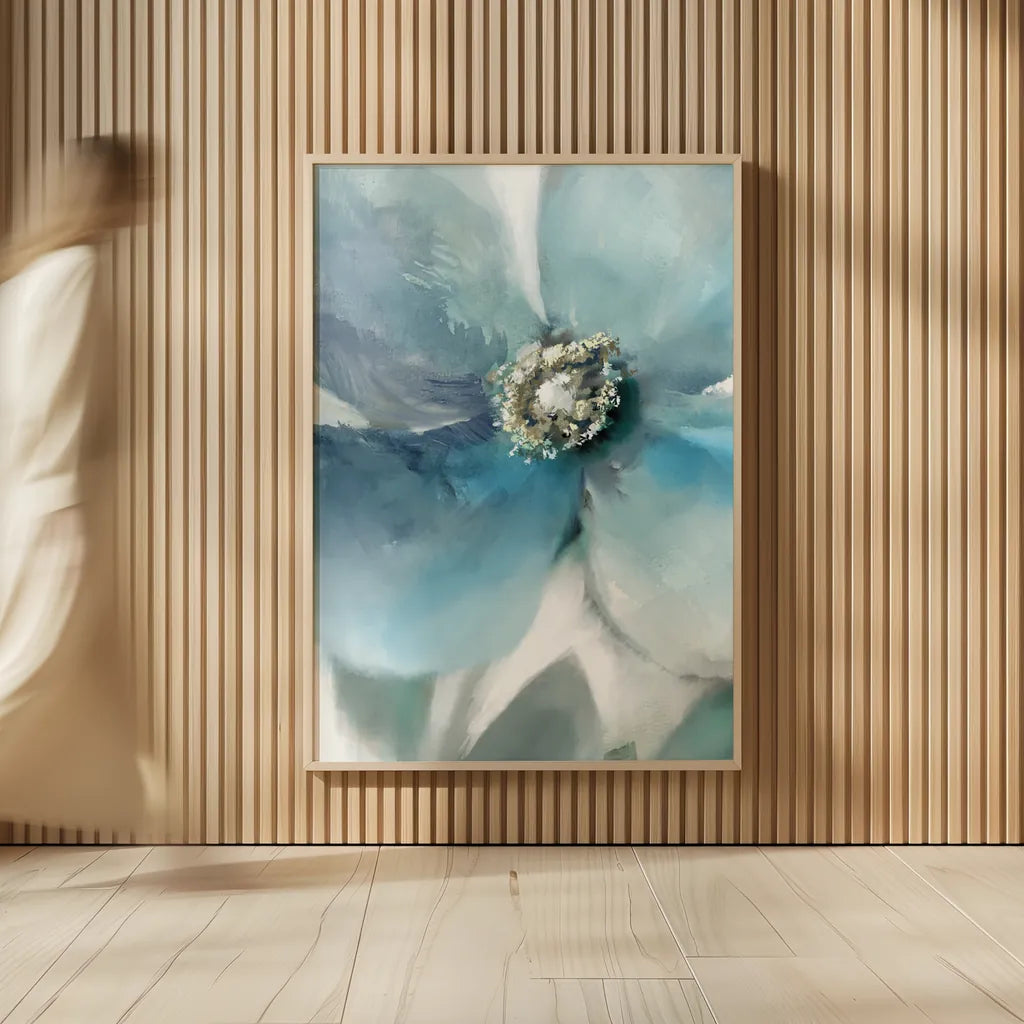 Feeling Blue II by Danhui Nai. shown as over sized large wall art. Available as an archival giclee rolled canvas, fine art paper, or poster print. SKU 94184h.