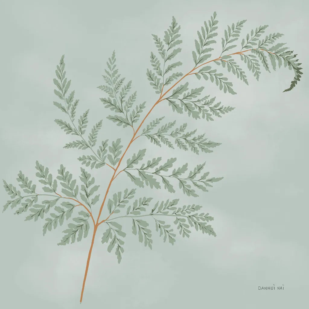 Fern I with Orange by Danhui Nai. SKU 86268a. Archival Giclee Fine art print for wall decor.