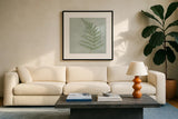 Fern II by Danhui Nai. Displayed in a glass frame with matte in a clean modern living room. Available as an archival giclee rolled canvas, fine art paper, or poster print. SKU 84103a.