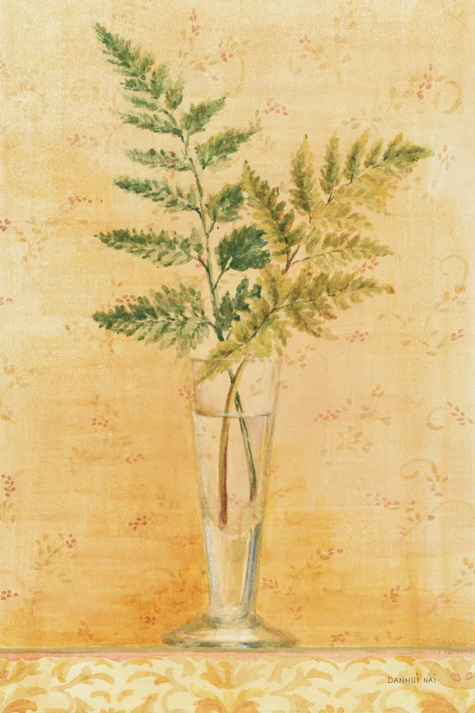 Ferns in Glass Vase I by Danhui Nai. SKU 36561h. Archival Giclee Fine art print for wall decor.