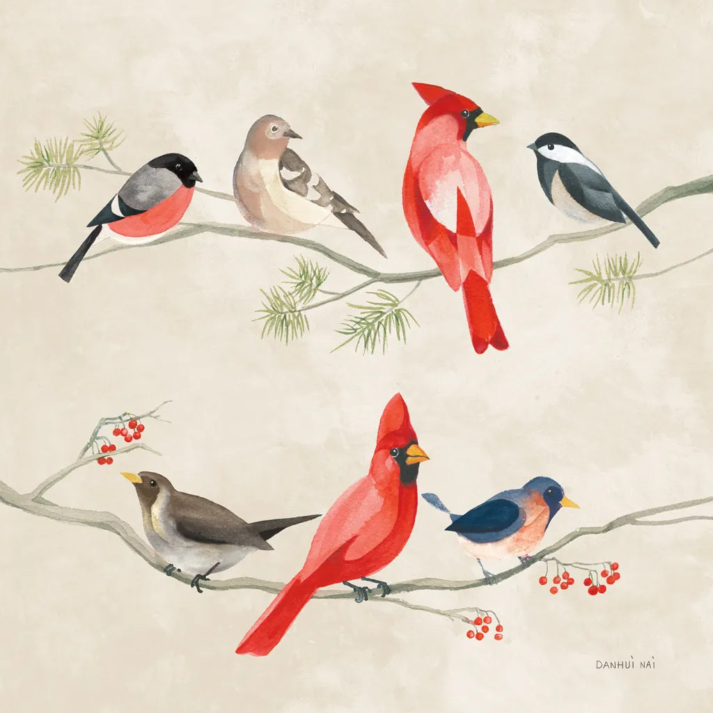 Festive Friends I by Danhui Nai. SKU 87748a. Archival Giclee Fine art print for wall decor.