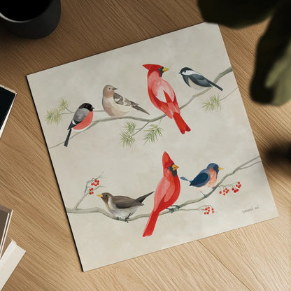 Festive Friends I by Danhui Nai. Shown as a detailed flat fine art print, highlighting archival giclee quality. Available as an archival giclee rolled canvas, fine art paper, or poster print. SKU 87748a.