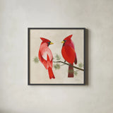 Festive Friends V by Danhui Nai. Shown in a sleek black glass frame for a contemporary gallery look. Available as an archival giclee rolled canvas, fine art paper, or poster print. SKU 87752a.
