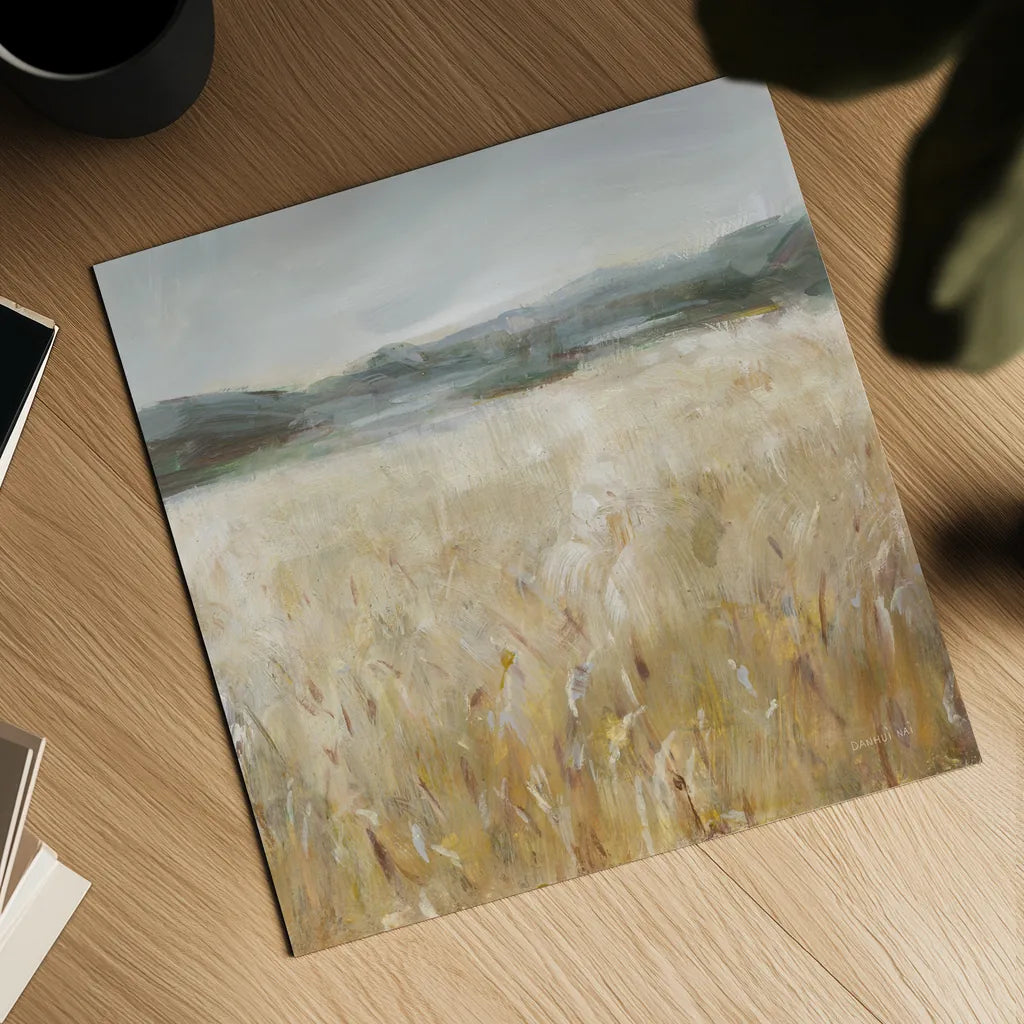 Field of Gold II by Danhui Nai. Shown as a detailed flat fine art print, highlighting archival giclee quality. Available as an archival giclee rolled canvas, fine art paper, or poster print. SKU 86375a.