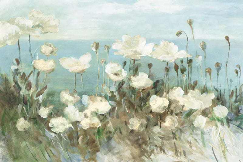 Field of Poppies Bright Cream Crop by Danhui Nai. SKU 101672i. Archival Giclee Fine art print for wall decor.