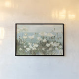 Field of Poppies Bright Cream Crop by Danhui Nai. shown as a paper print in a black flame. Available as a archival giclee rolled canvas, fine art paper, or poster print. SKU 101672i.