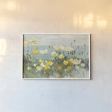 Field of Poppies Bright Crop by Danhui Nai. shown as a paper print in a white frame. Available as a archival giclee rolled canvas, fine art paper, or poster print. SKU 24643i.