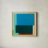 Finding My Way II by Danhui Nai. Shown in a natural wood glass frame for a timeless modern aesthetic. Available as an archival giclee rolled canvas, fine art paper, or poster print. SKU 85837a.